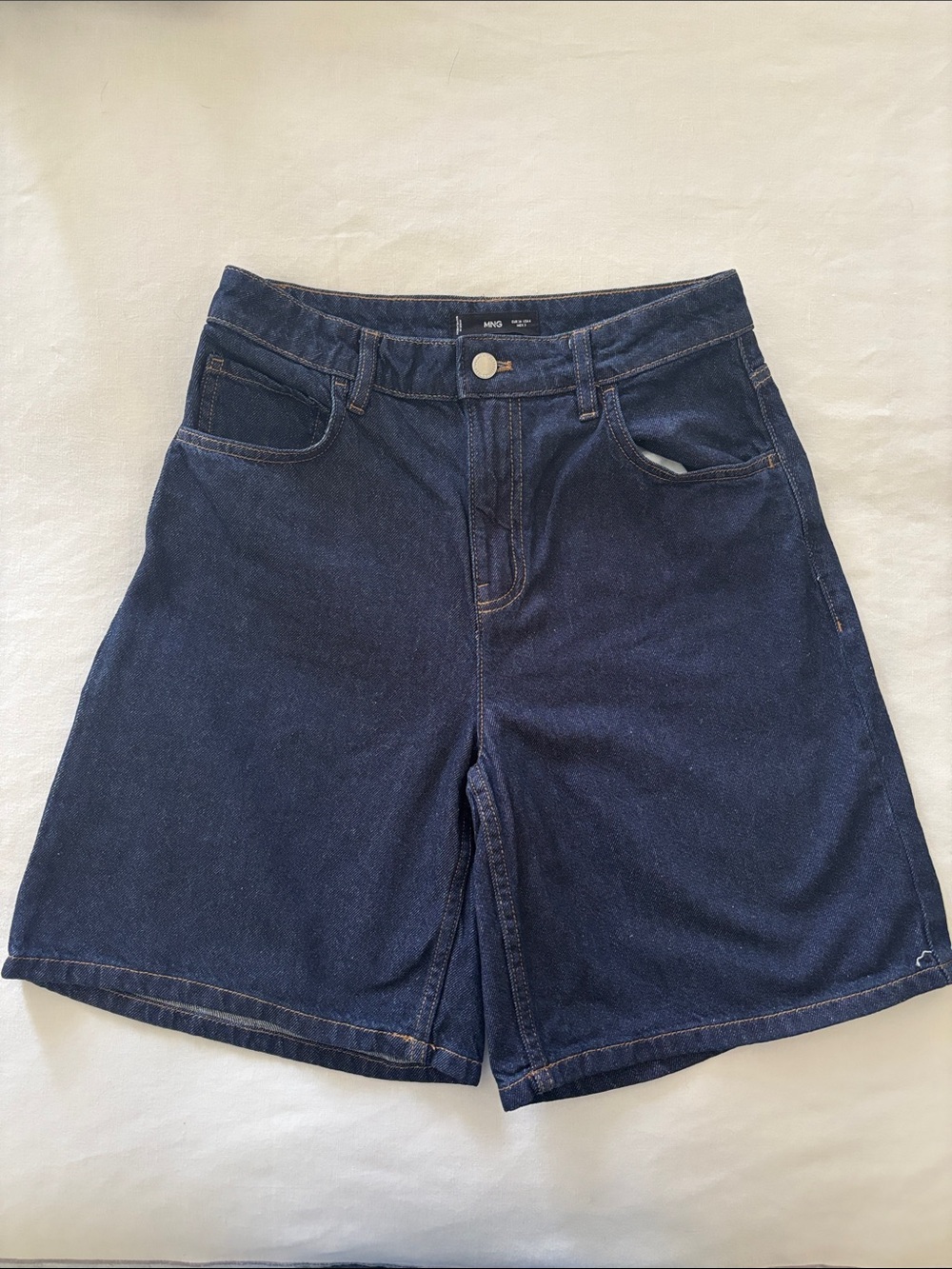 Mango Dark Indigo Denim Shorts Sz 4